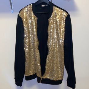 ASOS Gold Sequin Bomber Jacket L